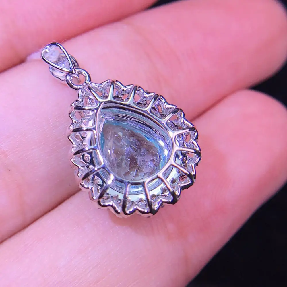Турмалиновая подвеска Paraiba из натурального золота 18 К 100% натуральный турмалин 2