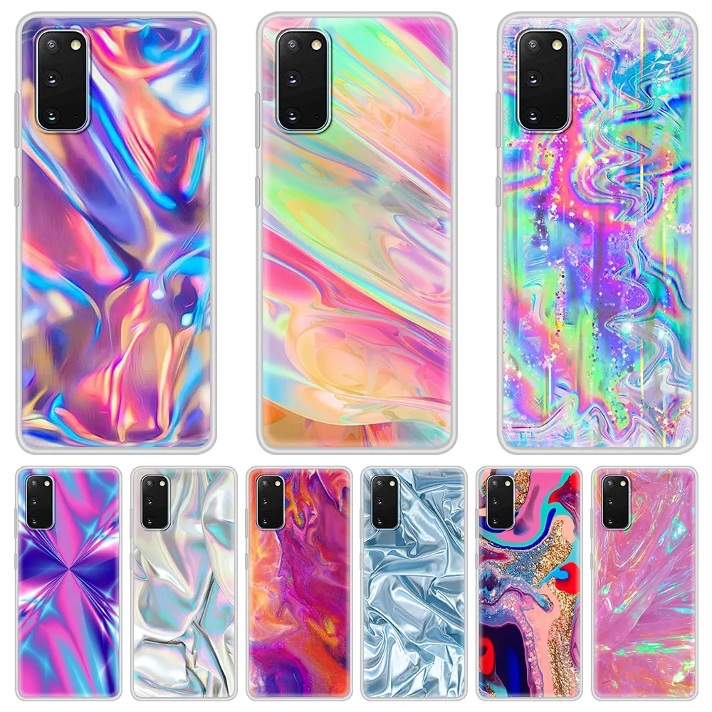 Цветной градиентный чехол Aurora для Samsung S20 FE S10 Plus S8 S9 матовый мягкий телефона Galaxy Note