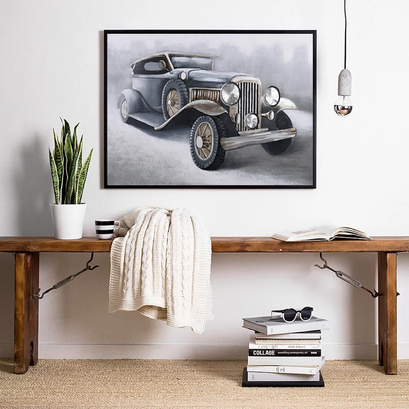 

Modern Retro Vintage Car Canvas Painting Pictures Poster and Print for Living Room Bedroom Dining Decoration Home Wall Art