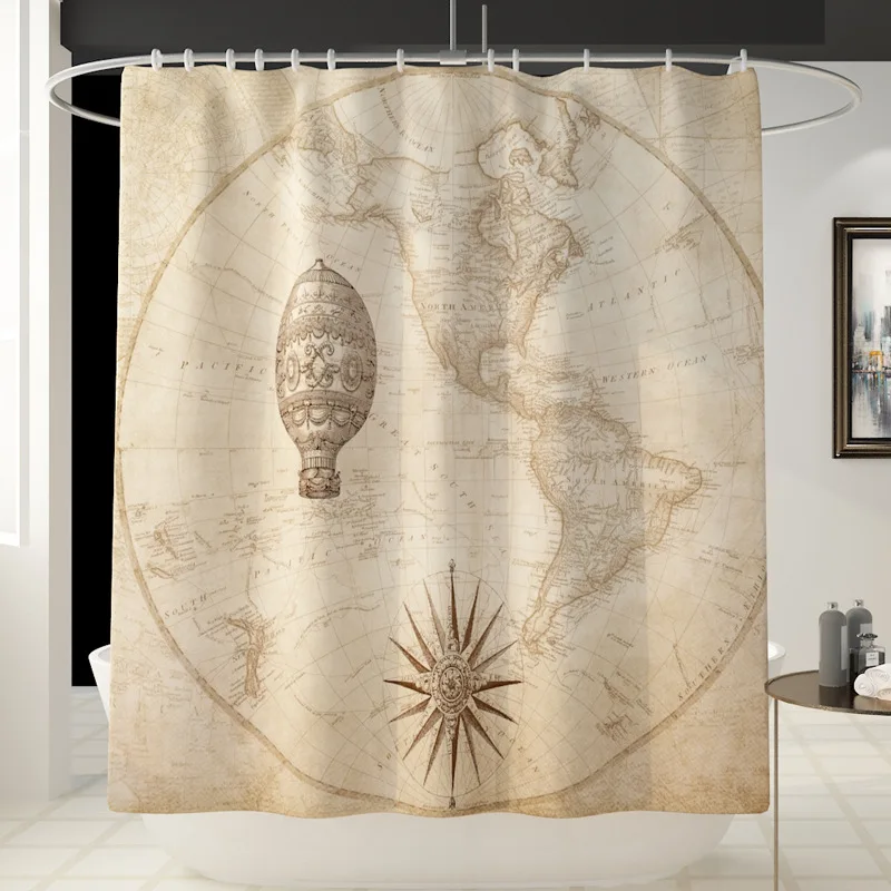 Винтаж европейские бренды МСТ Морской Карта узор Ванная комната душа наборы