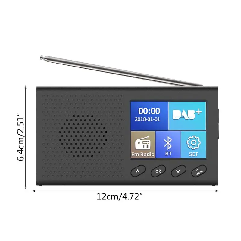 

Portable DAB Receiver FM Radio Bluetooth 4.2 Music Player 3.5mm Stereo Output