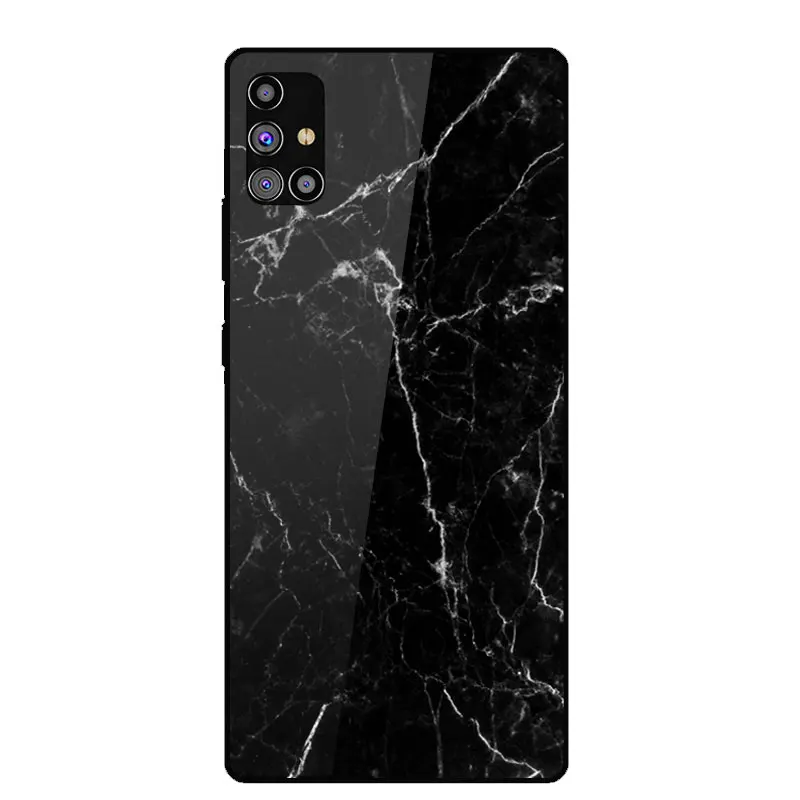 

Case For Samsung Galaxy M31S Painted Tempered Glass Back Cover For Samsung Galaxy M31S Silicone Bumper Shockproof Phone Cases