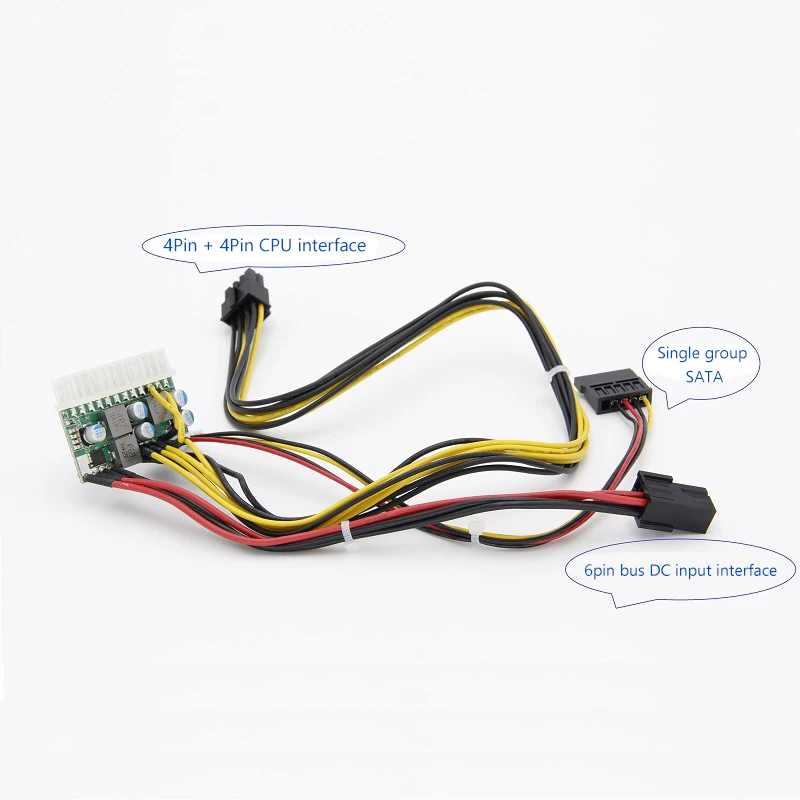 PCI-E 6-контактный вход постоянного тока 12 В 300 Вт DC-ATX-300W 24Pin PICO ATX коммутационный блок