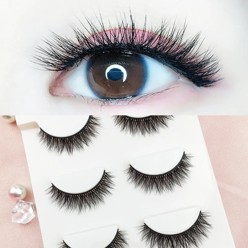 Натуральные накладные ресницы ручной работы модель густых ресниц для лица без