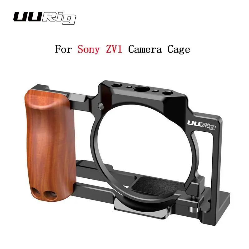 

Professional Wooden Handgrip Camera Protective Cage for Sony ZV1 Camera Vlog Photography Expansion Frame Cage Accessories