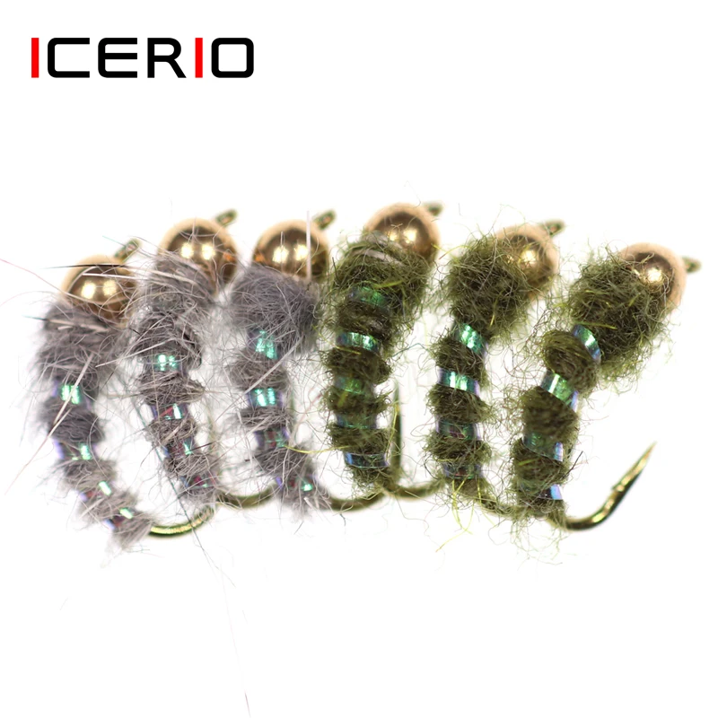 ICERIO 6 шт. Caddis Nymphs Stonefly связывающий крючок форель рыболовные приманки | Спорт и