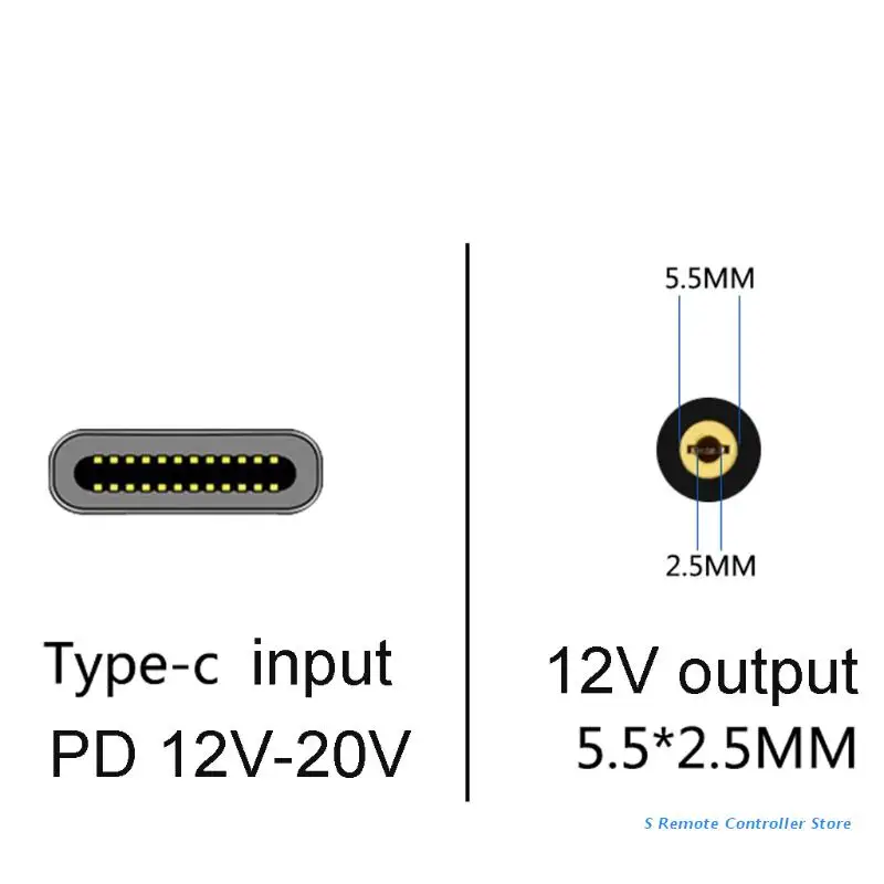 Кабель питания BX0E USB C/Type C PD на 12 В x мм для Wi-Fi роутера модема динамика камеры