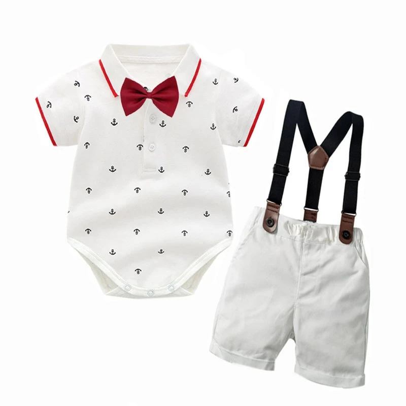 

Baby Boy Gentleman Wedding Party Toddler 0-18 Months Kids Boy Clothing Lovely First Baptism Clothing Sumemer Newborn Clothes Set