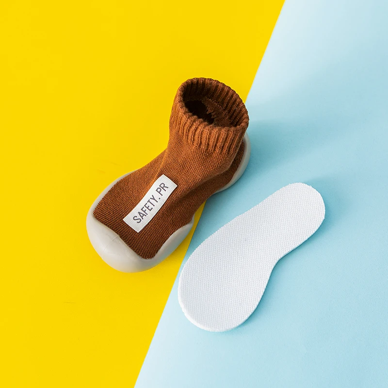 

Unisex Baby Shoes First Shoes Baby Walkers Toddler First Walker Baby Girl Kids Soft Rubber Sole Baby Shoe Knit Booties Anti-slip
