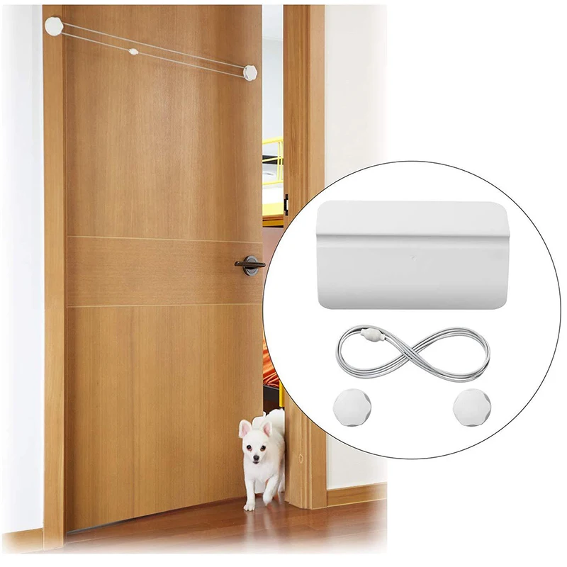 

Indoor Pet Supplies Room Door Anti-closing Door Stop White Plastic Dog Door Convenient pet in and out Cat Gate Puppy Accessories