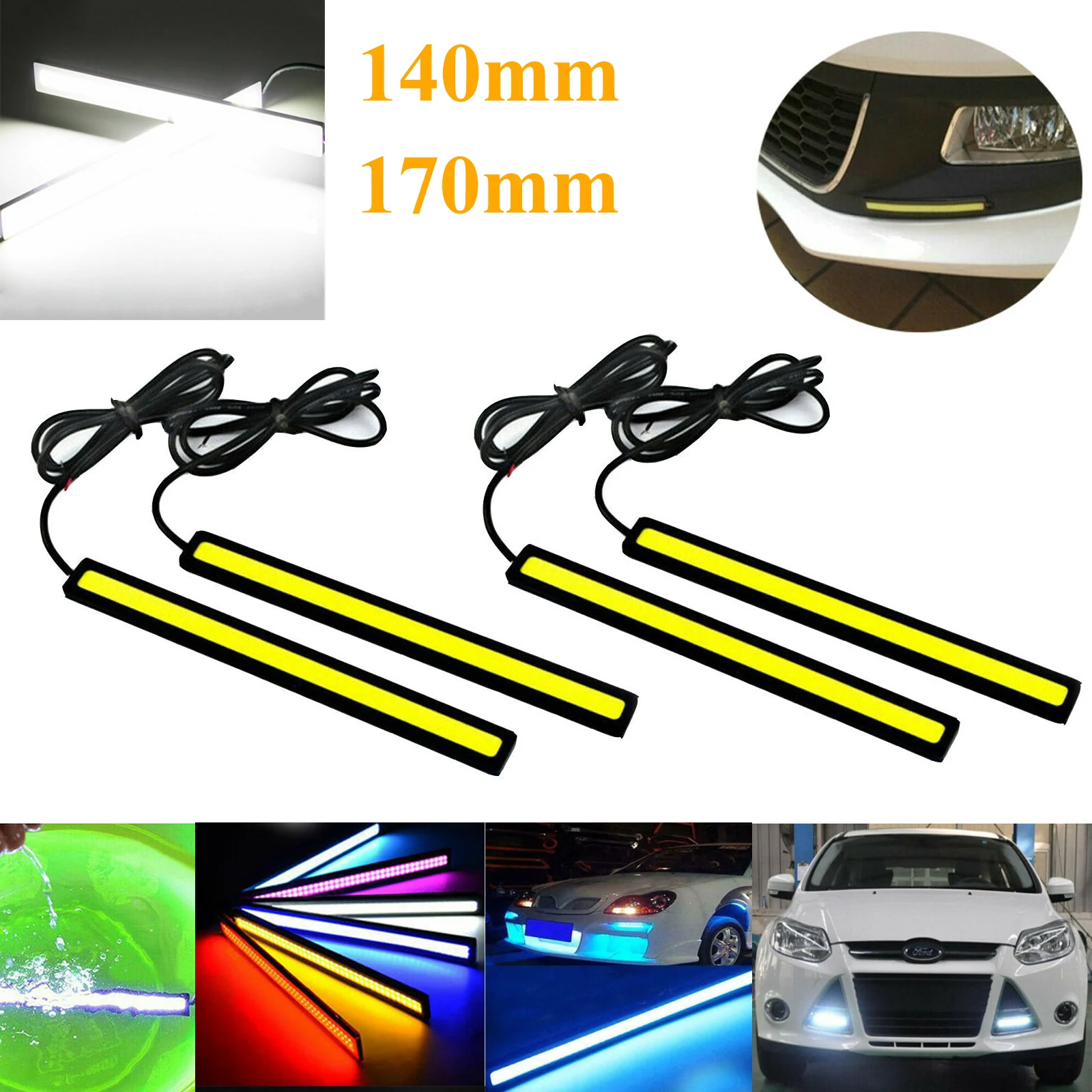 1 шт ультра тонкий яркий светодиодный COB LED прокладки AC/DC 12V DRL лампы дневных