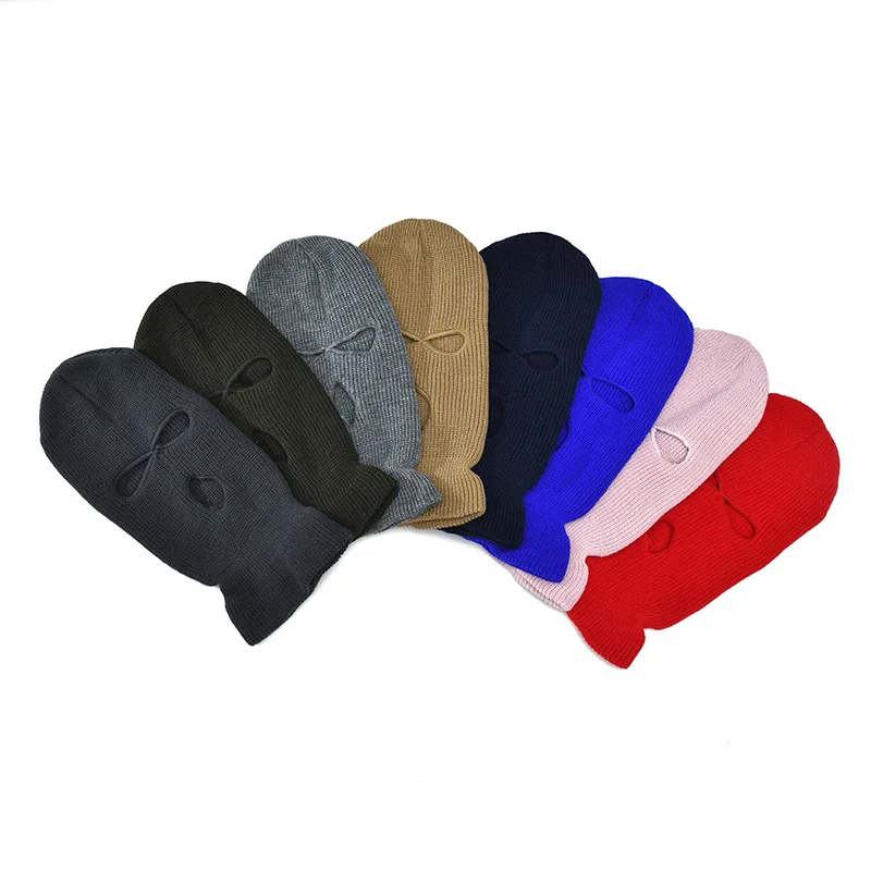 

Full Face Cover Ski Mask Hat 3 Holes Balaclava Army Tactical CS Windproof Knit Beanies Bonnet Winter Warm Unisex Caps