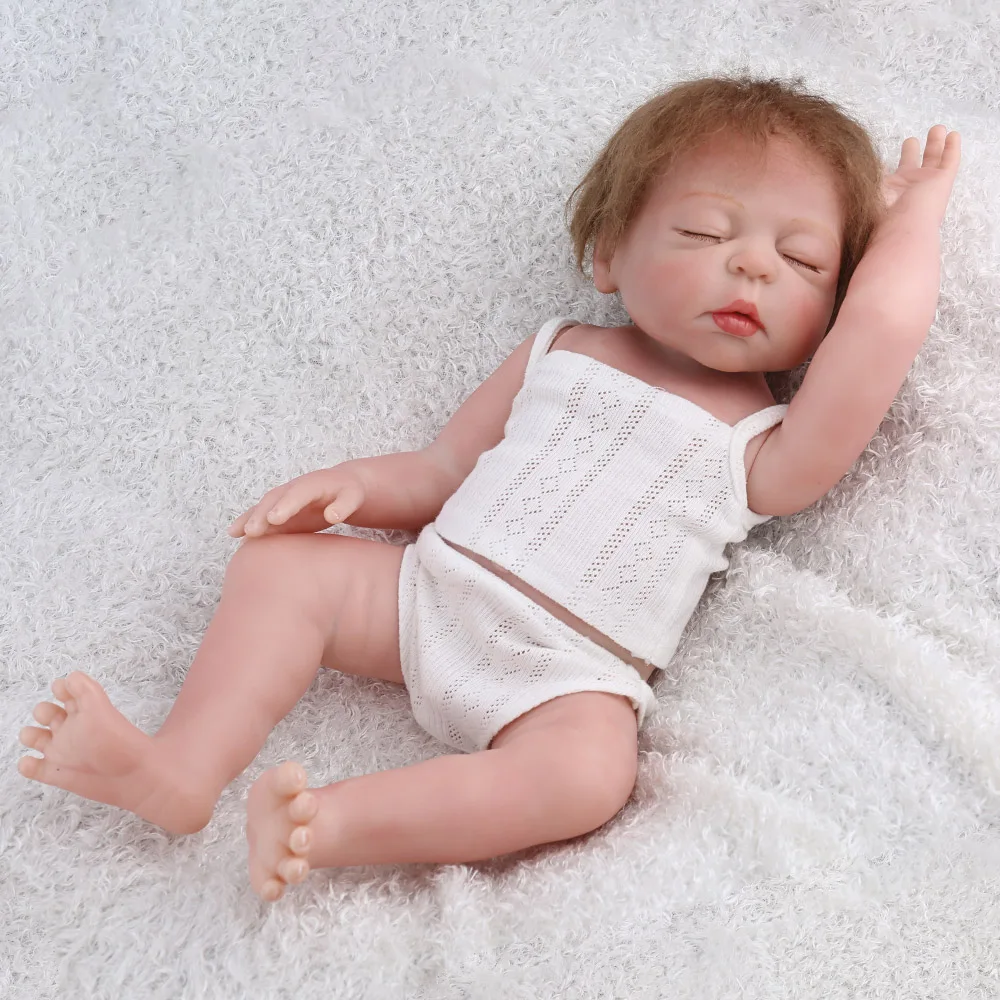 

Уникальная кукла-реборн с закрытым глазом 47 см, силиконовое тело, кукла-Реборн, Одежда для младенцев, кукла-модель для сна, игрушка, подарок д...