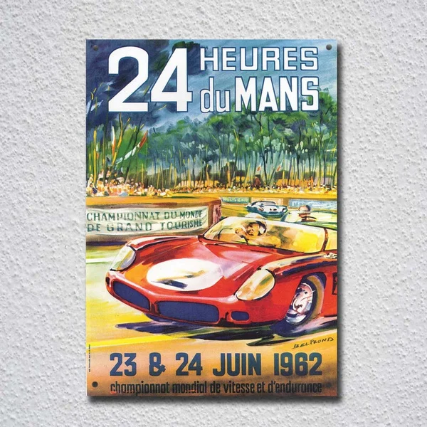 

24 Hours Le Mans 1962 Vintage Garage Tin Sign Metal Sign Metal Poster Metal Decor