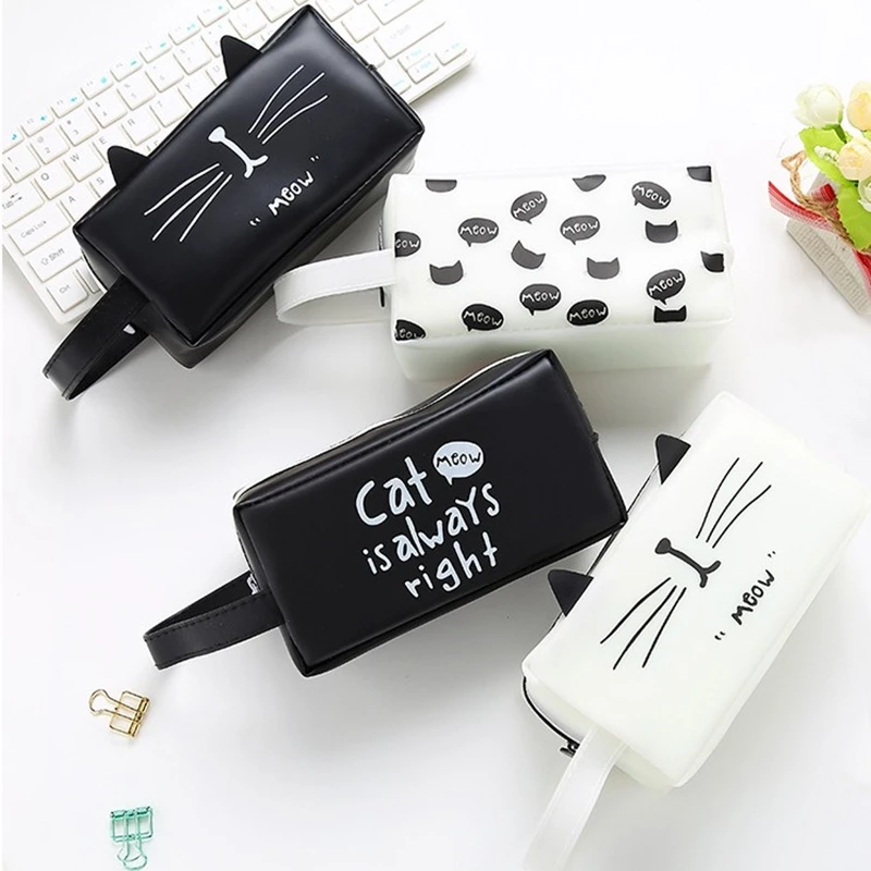 

Cartoon Cat Student Pencil Case Large Capacity Creative Stationery Box School Supplies