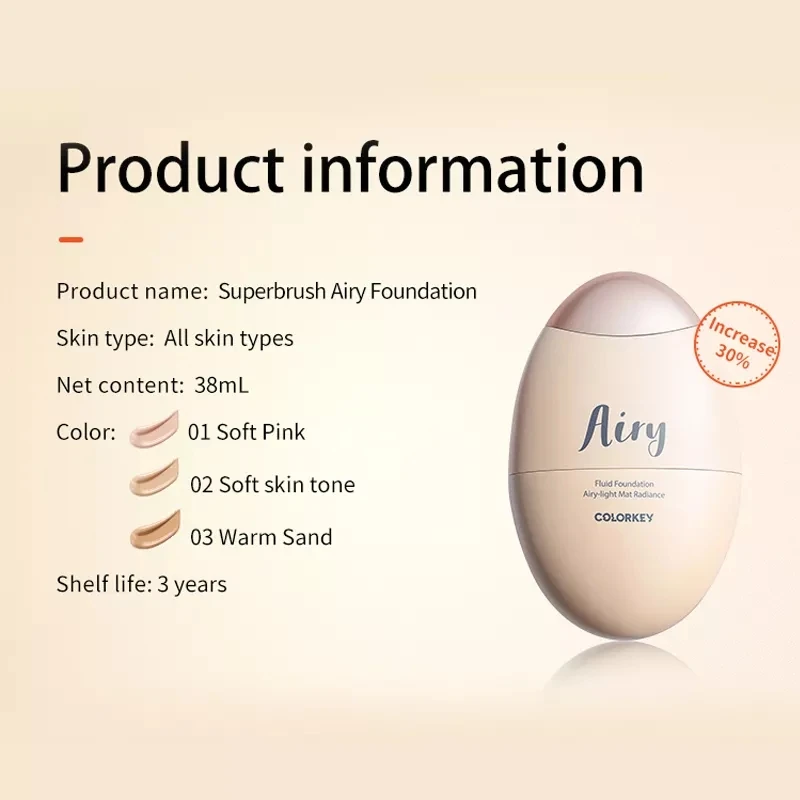 

Colorkey Liquid Foundation with Makeup Brush BB Cream Moisturize Waterproof Lasting Concealer Cosmetics maquiagem TSLM2