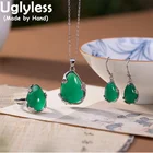 Элегантные женские серьги-капельки из серебра 925 пробы без цепочки