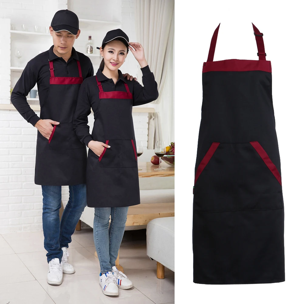 

Kitchen Apron Unisex Aprons Adjustable Men Women Apron With 2 Pockets Chefs Cooking Baking Home Cleaner Tool Halter