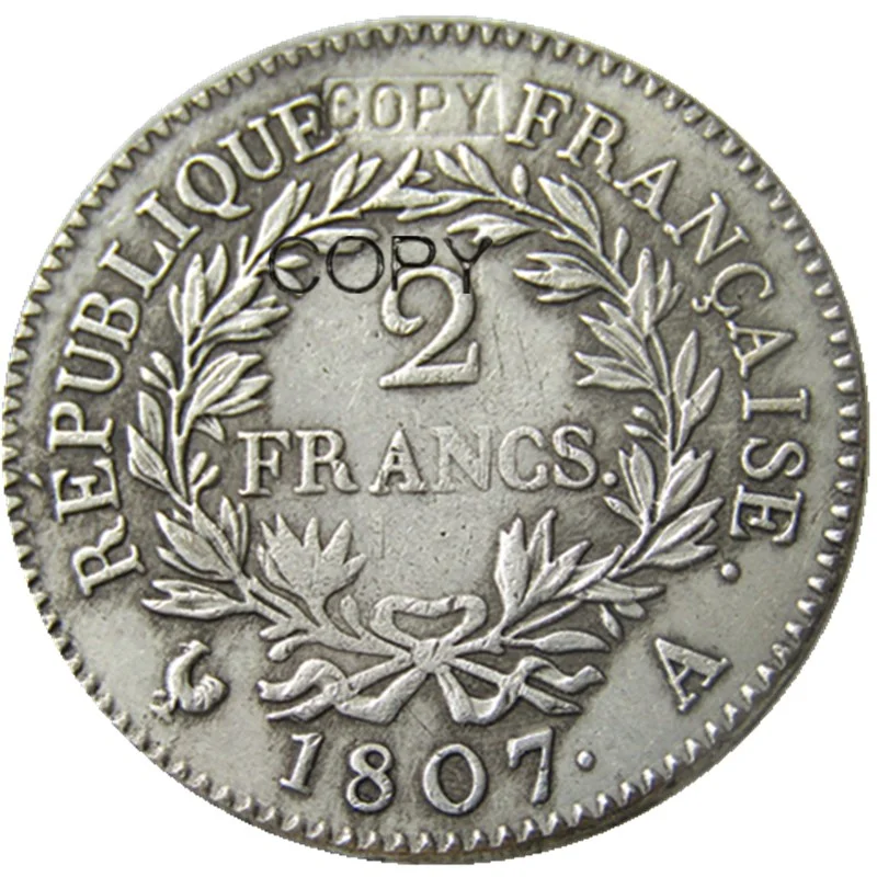 

France 1807A 2Francs Silver Plated Copy Coins