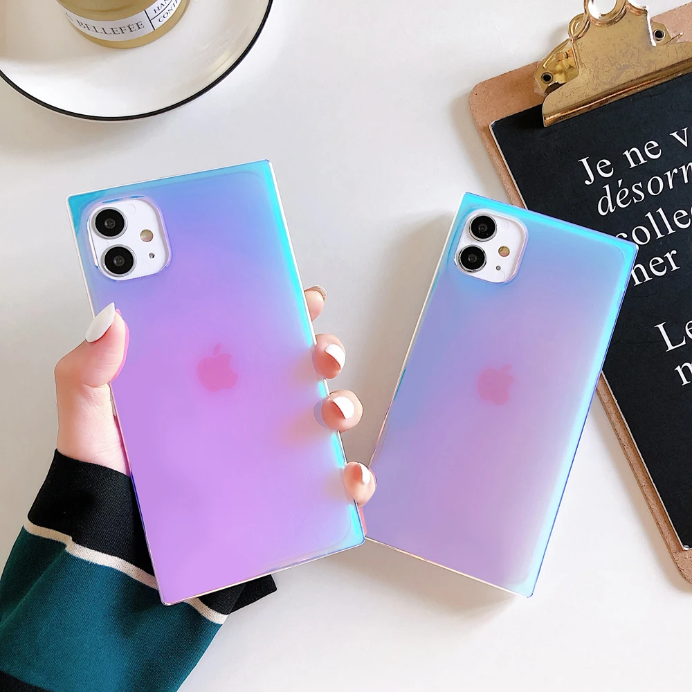 Роскошный Фиолетовый лазерный Модный чехол для iphone12 11 pro max 7 8 plus se 2020 x xs xr гладкая