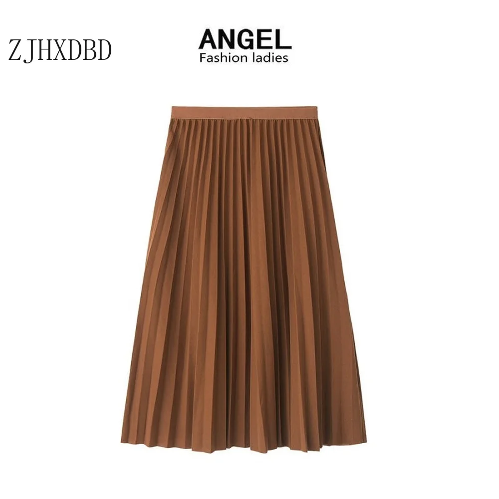 Розовая плиссированная юбка Осень зима 2020 модная новинка эластичная талия