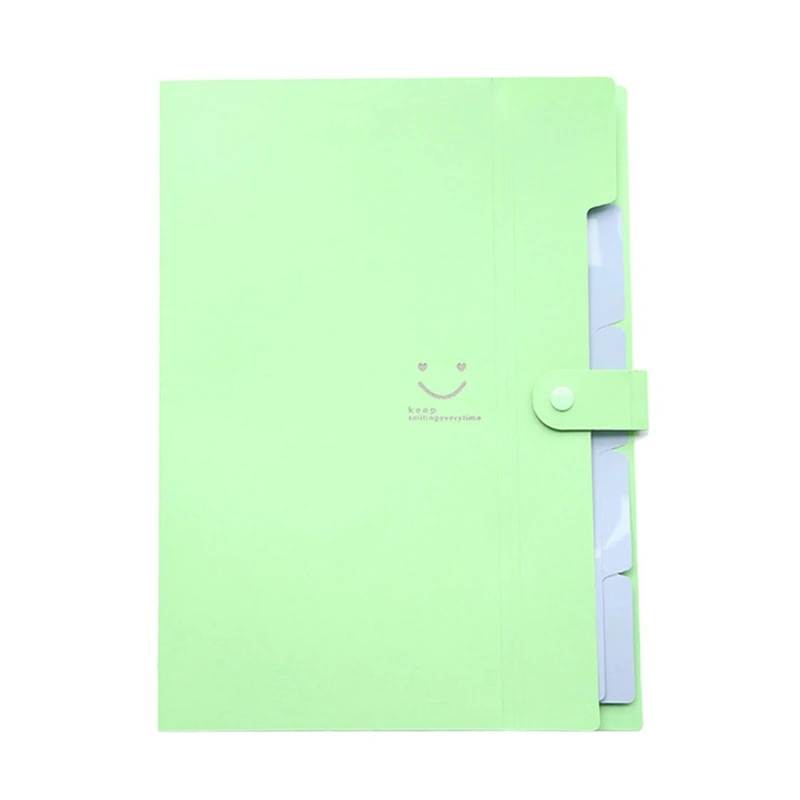 

2022 New Handheld 5 Pockets File Folder Expandable File Organizer School Office Supplies