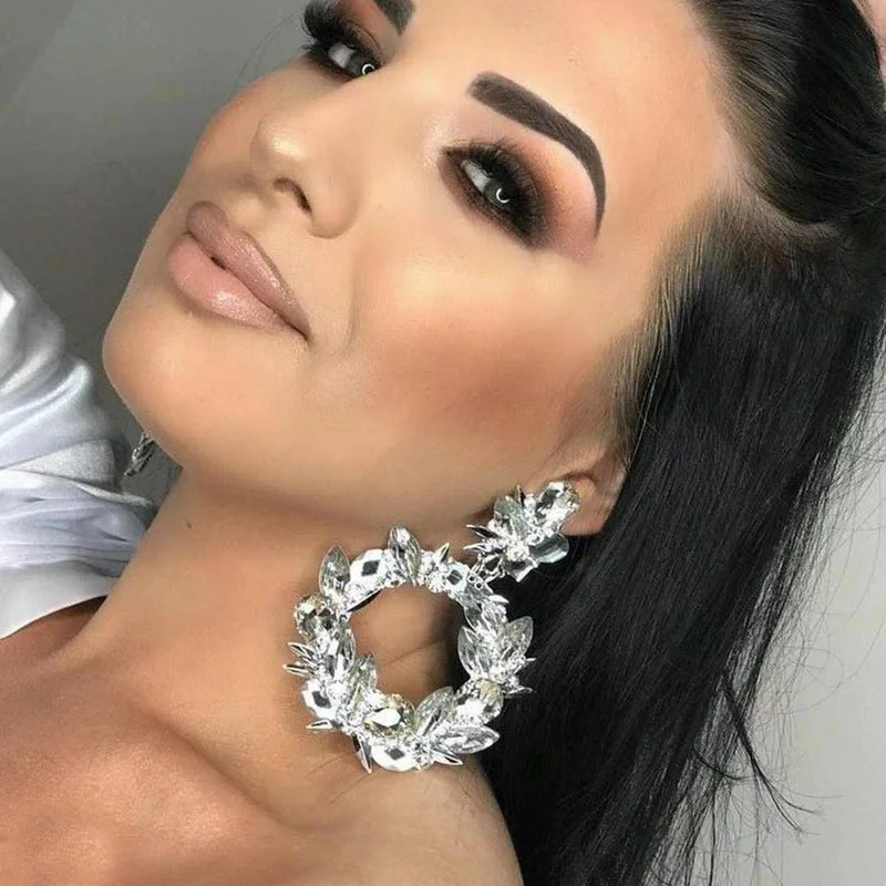 

Богемные женские серьги с разноцветными кристаллами, простые и крупные ювелирные изделия для банкевечерние, подарок, 2021 новый тренд