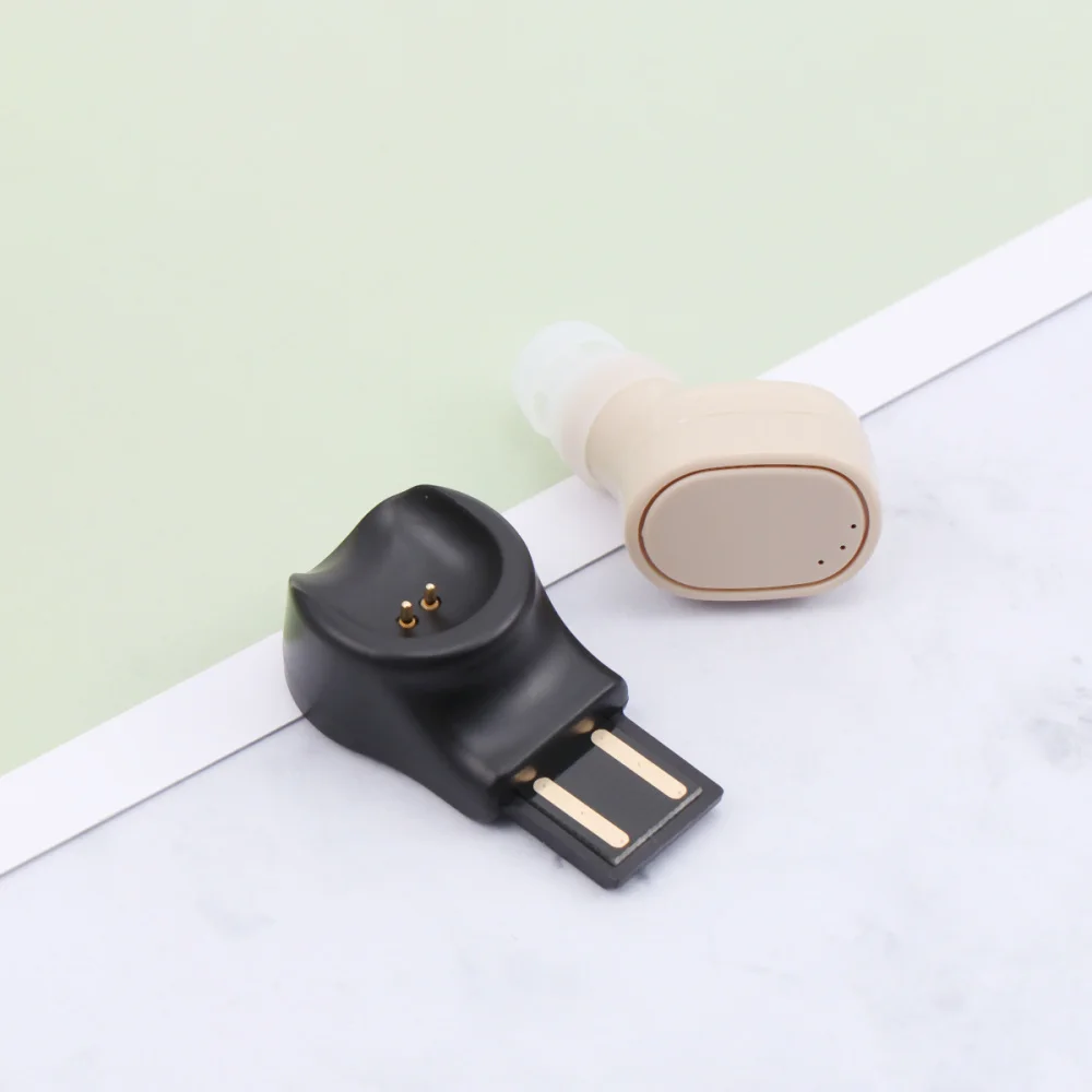 

USB Car Earbuds Magnetic Charging Mini Size Wireless Headset(Black)
