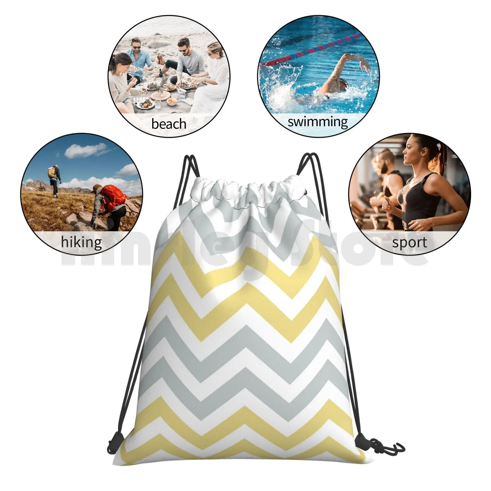 

Trendy Yellow And Gray Backpack Drawstring Bag Riding Climbing Gym Bag Yellow And Gray Yellow And Grey Grey Gray Yellow
