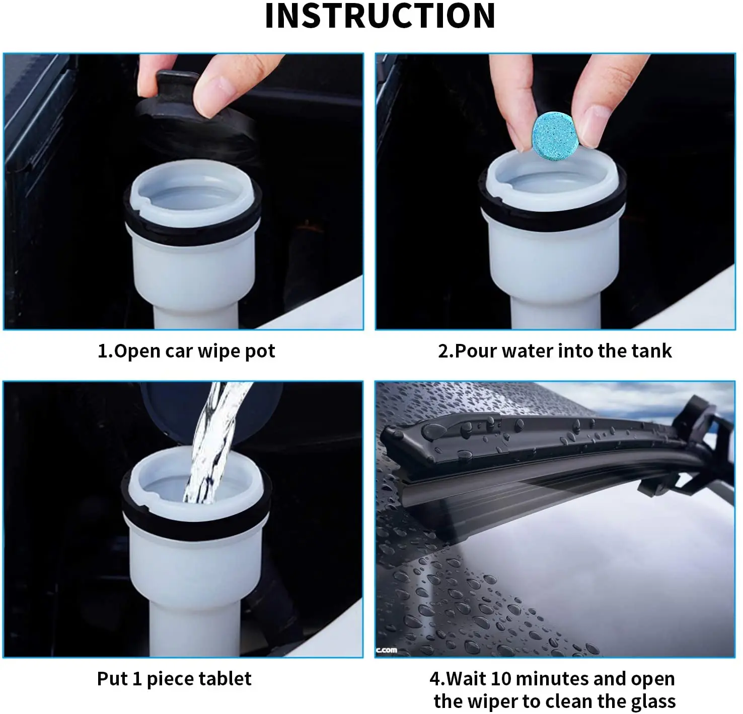 

20pcs/pack Car Windshield Wiper Glass Car Washer Auto Solid Window Cleaner Effervescent Tablets Car Accessories (1pcs=4l Water)