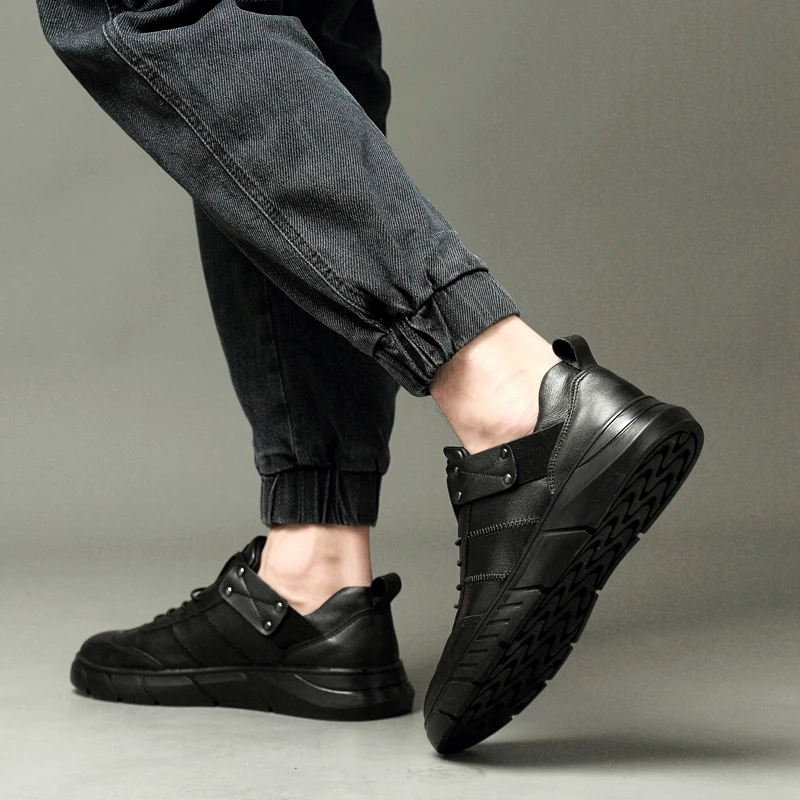 Мужская повседневная обувь Ботильоны из натуральной кожи Модная мягкая мужская