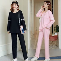 new fashion cotton maternity set clothes casual spring autumn pregnant topspants suit pregnancy clothing can breastfeeding