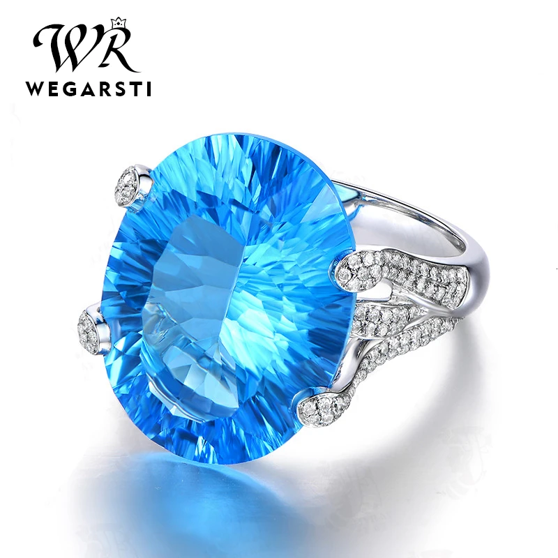 WEGARASTI серебряное кольцо 925 пробы модные сапфировые вечерние классические кольца