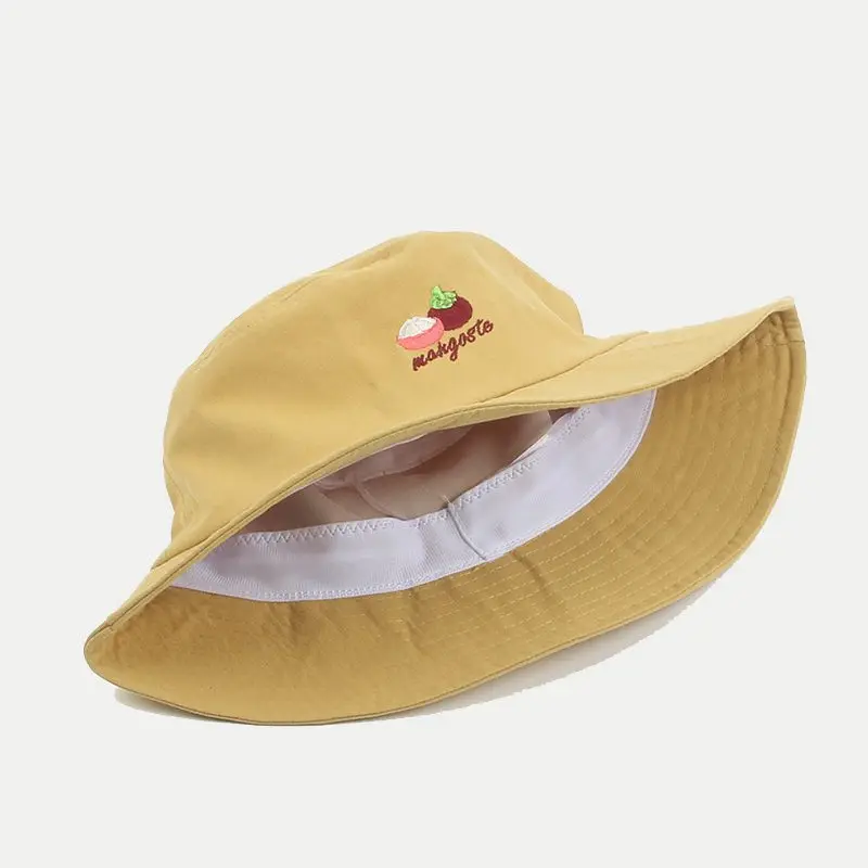 Летняя фруктовая мангостин с вышивкой Панама женская уличная Солнцезащитная
