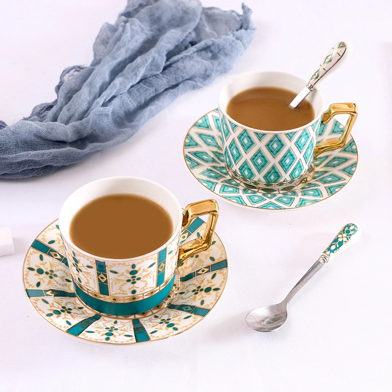 European Style Coffee Set Ceramic Coffee Cup Tableware Set British Afternoon Tea Set Black Tea Set Cup and Saucer SZ-CS21011003