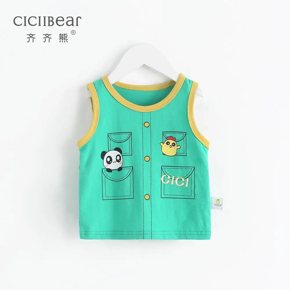 Детские летние хлопковые футболки ciciibear футболка без рукавов для мальчиков и