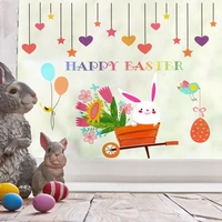 9 sheets easter window wall stickers removable glass static sticker decals kids room school easter party decoration home decor