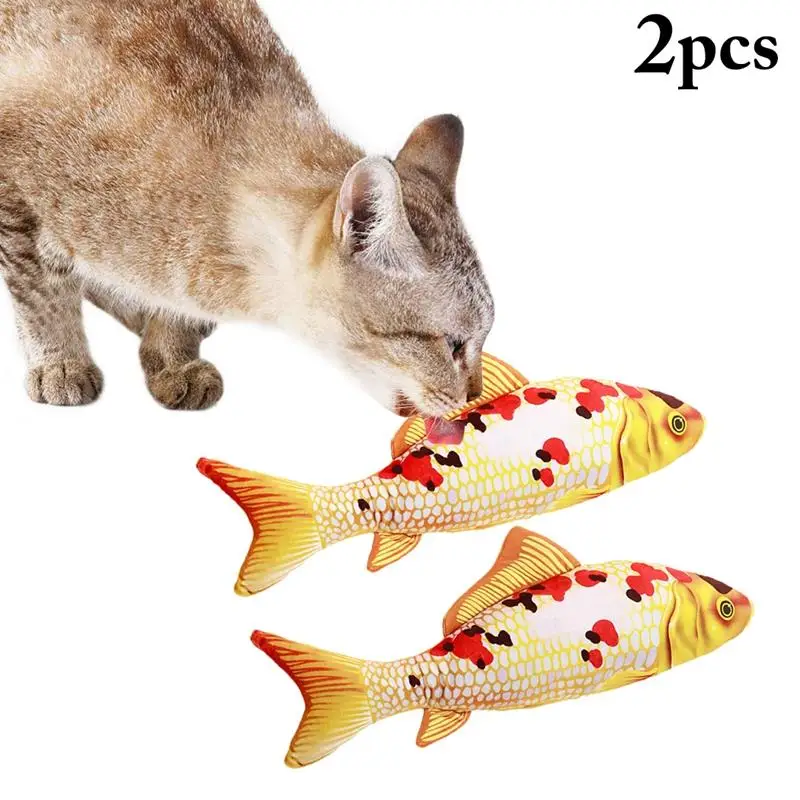 2 шт./компл. жевательная игрушка в форме рыбы котенка имитация плюшевой кошачьей