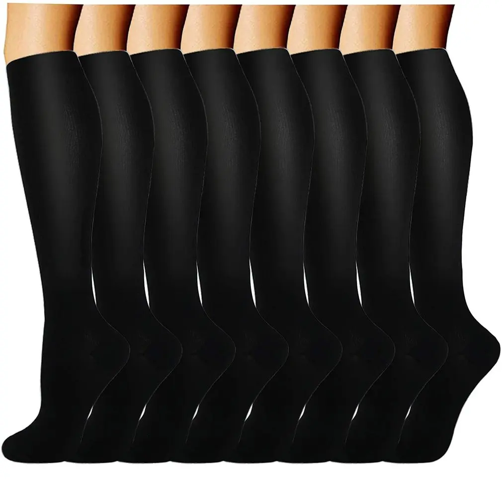 

Black 8 Pair Compression Socks Breathable Shaping Sweat Absorption For Summer Anti Friction Portable Socks