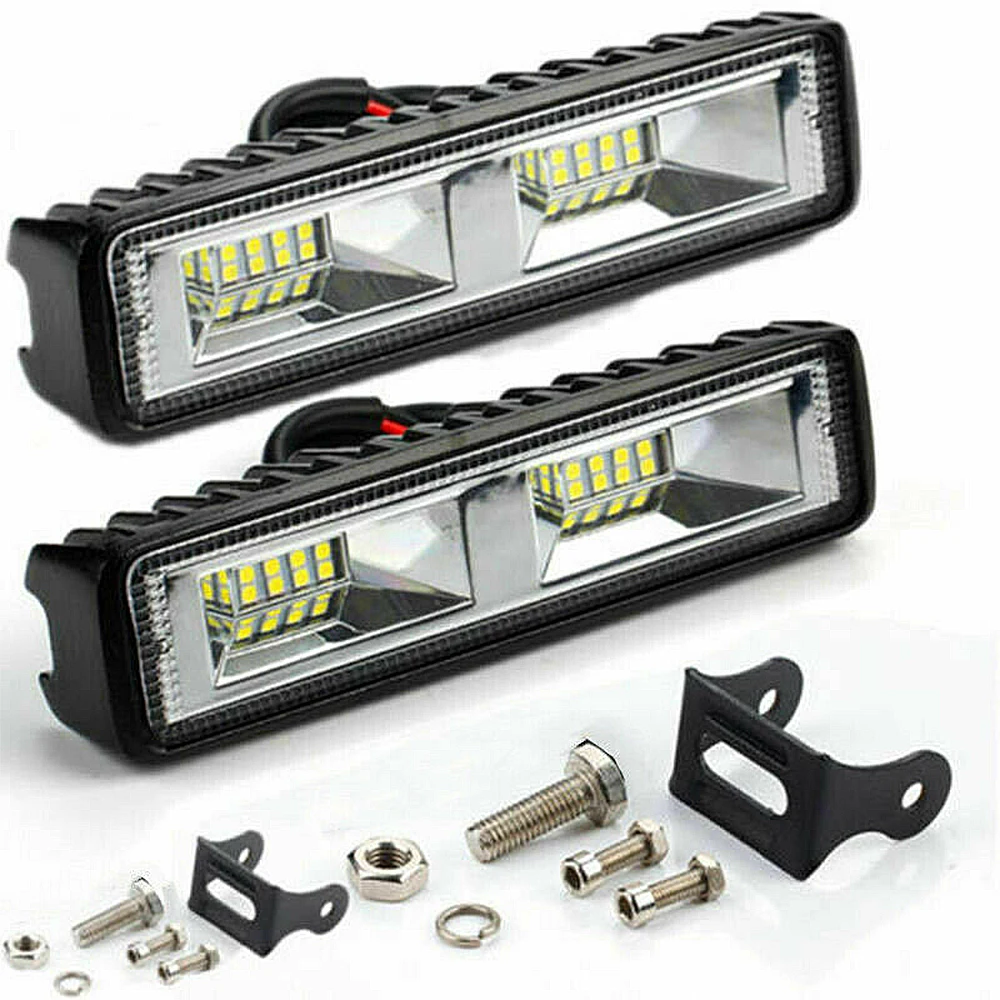 

2PCS 48W 16LED Car Headlights Work Light I-Shaped Off-Road Driving Fog Lights Bar Flood Spot Lights Car Signal Lights Driving