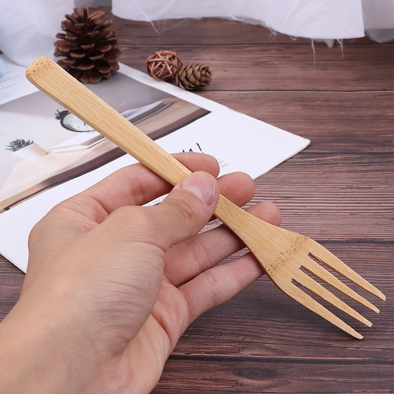 1PC Reusable Retro Wooden Bamboo Cutlery Flatware Dinnerware Spoon Fork Chopsticks Portable | Дом и сад