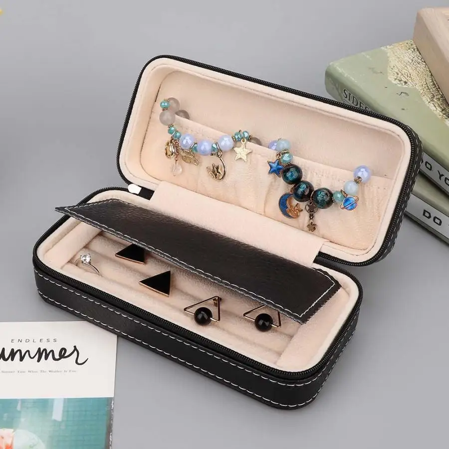 Из искусственной кожи Мини Портативный серьги гвоздики коробка для хранения