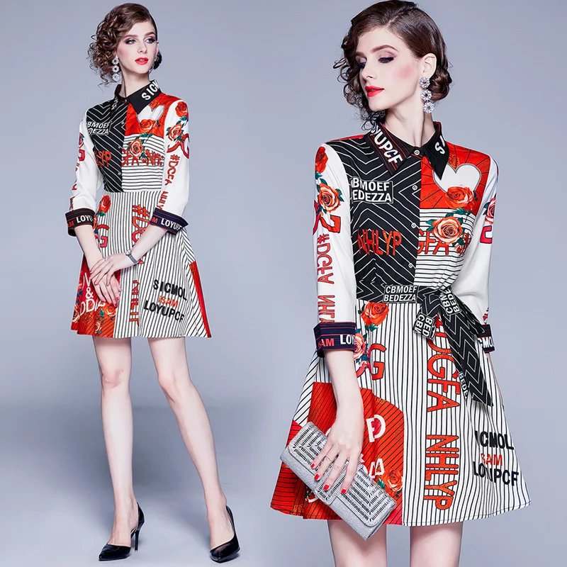 Женское Повседневное платье трапеция Trytree элегантное красное с отложным