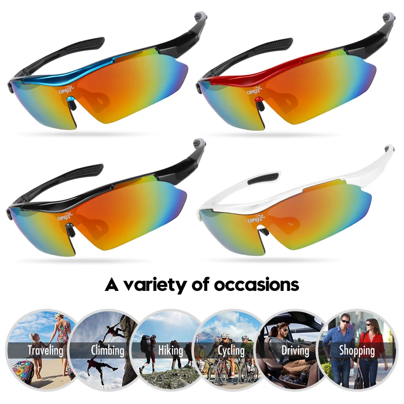 Очки мужские велосипедные с защитой от УФ-лучей и 3 линзами |