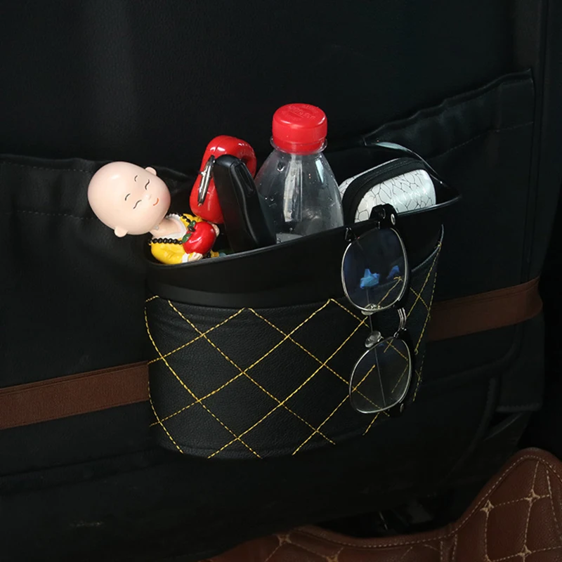 

Black Car Trash Bin Can Dust Case Box Car Plastic Accessories Waste Organizer Box Container Car Garbage Container Paper Dustbin