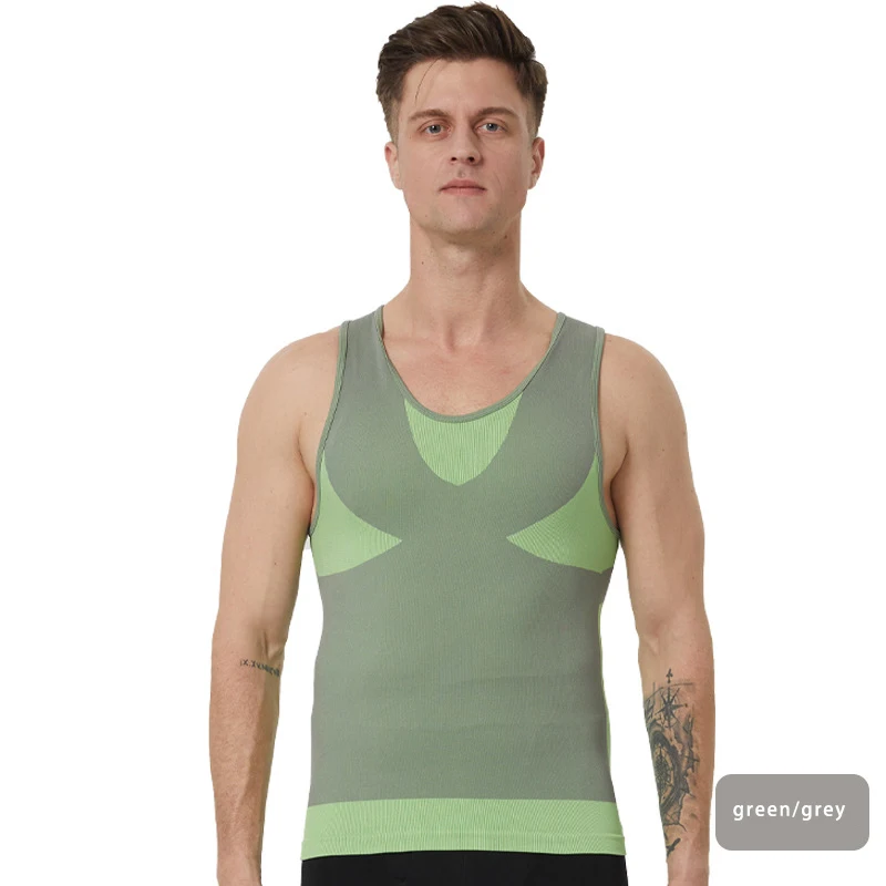 Body Shaper for Men Short Sleeve Gynecomastis Control Seamless Shaperwear Gym Body shaper  Workout Undershirt