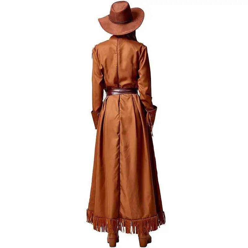 Коричневый длинная юбка Женский дикой природы Охотник Косплэй женские Хэллоуин