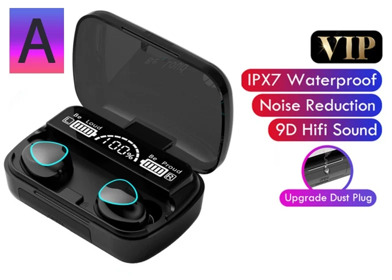 

Bluetooth-compatible 5.1 Earphones 3500mAh Charging Box Wireless Headphone Sports Waterproof Headsets With Microphone