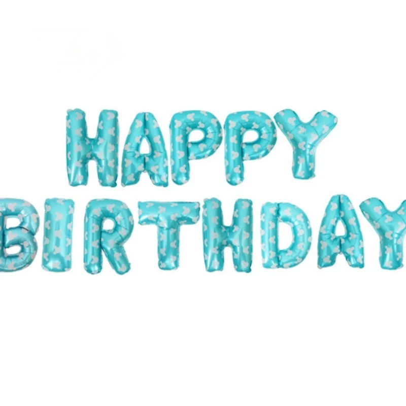 

16 Inch Birthday Letter Balloon Set Party Decoration Head Pattern Pink Blue Birthday Letter Balloon Set Birthday Supplies