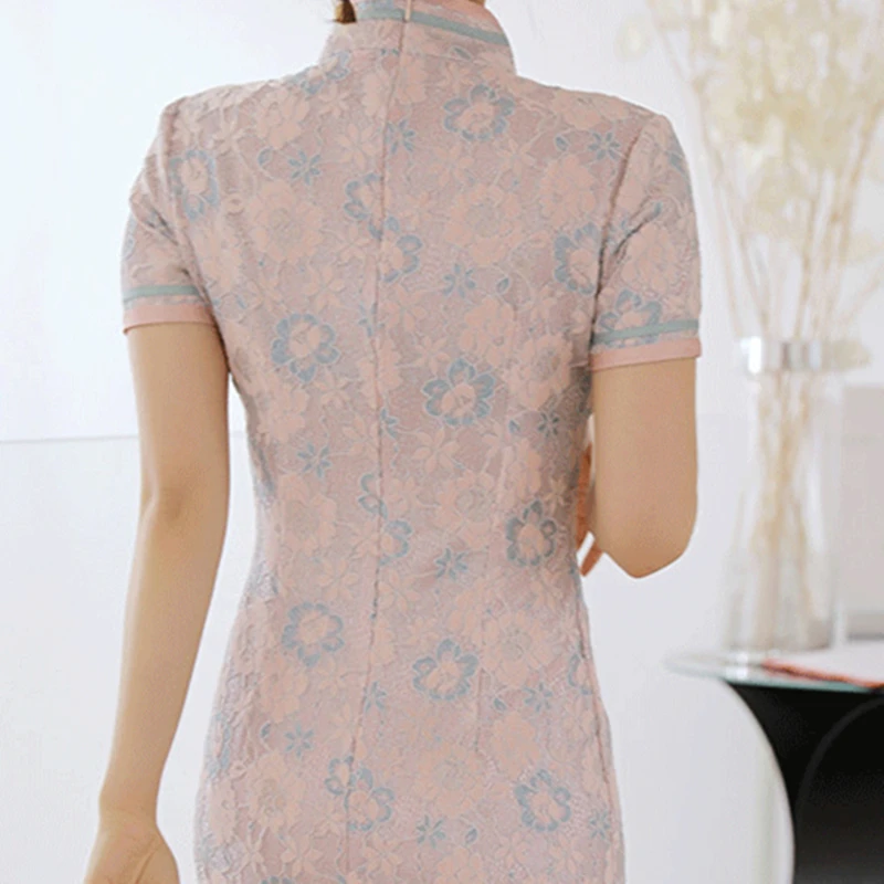 2020 китайское платье с принтом женское коротким рукавом улучшенное традиционное